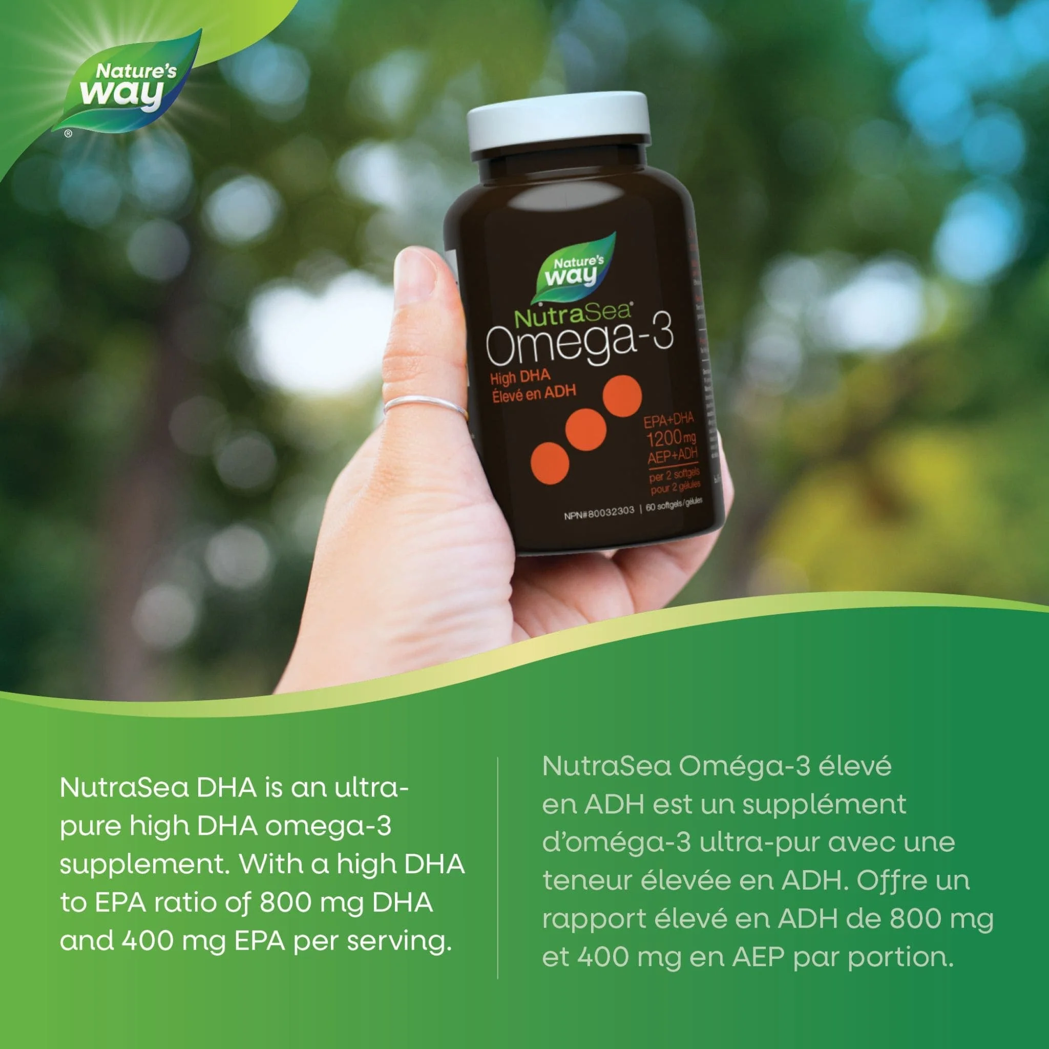 NutraSea DHA Omega-3 High DHA, 60 Softgels - Image 3