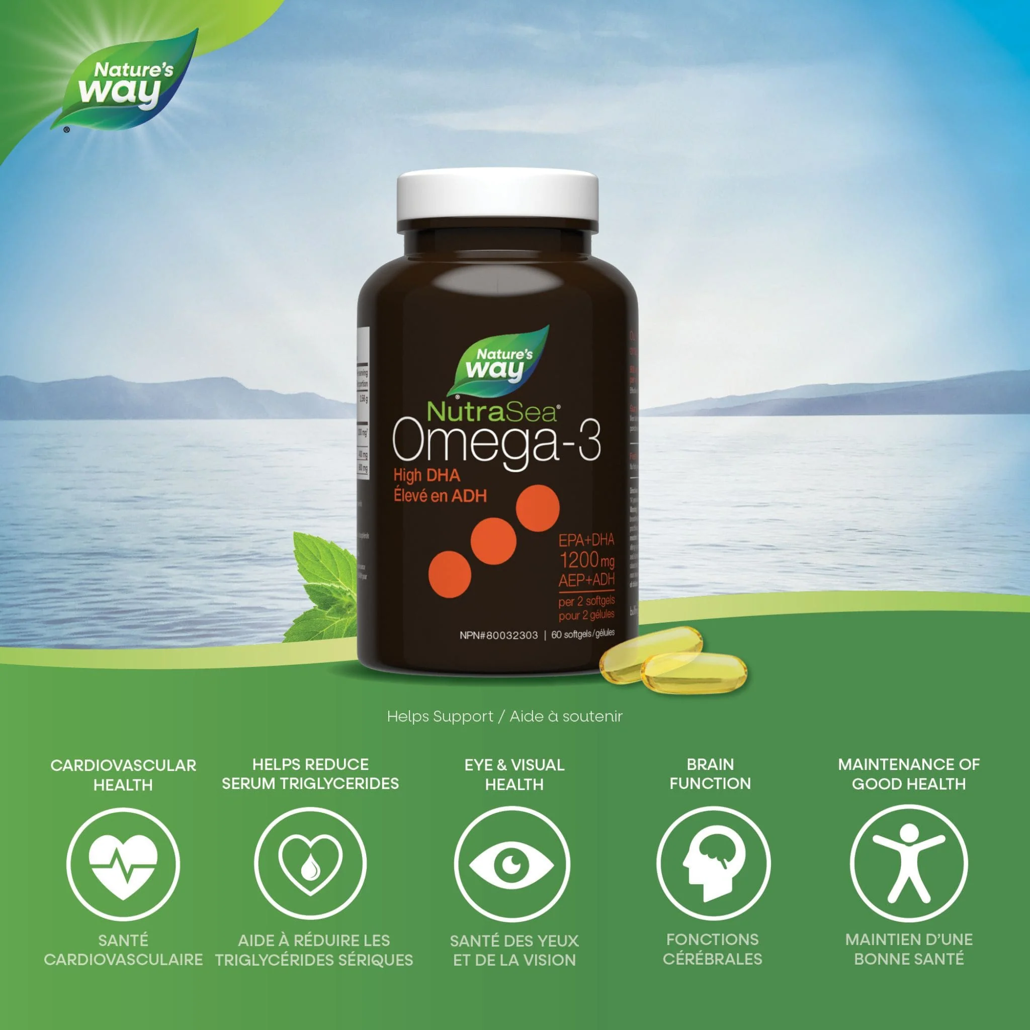 NutraSea DHA Omega-3 High DHA, 60 Softgels - Image 4