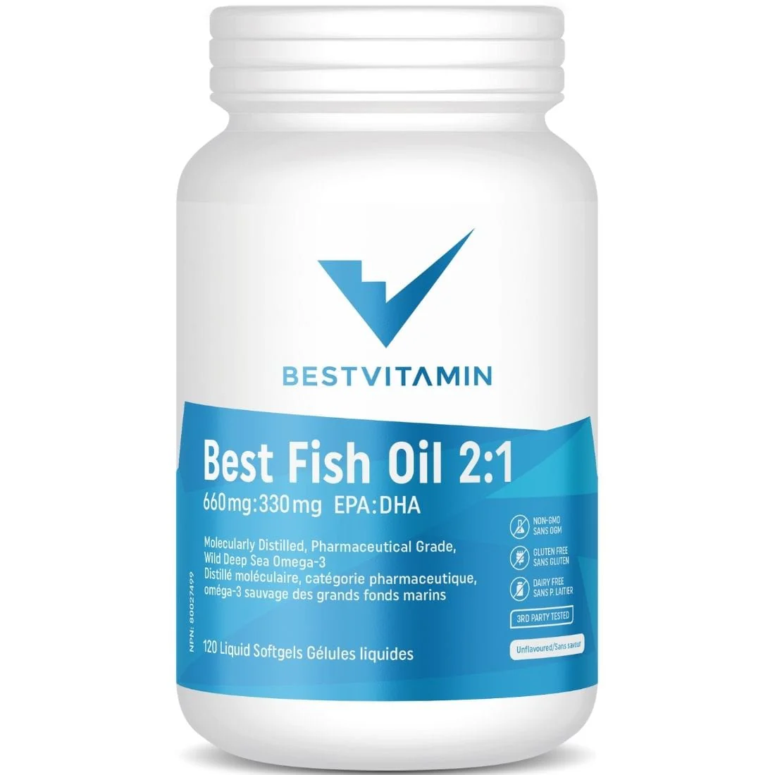 BestVitamin Best Fish Oil 2:1 EPA:DHA 660mg:330mg, Molecularly distilled, pharmaceutical grade, deep sea wild caught, 120 Liquid Softgels - Image 3