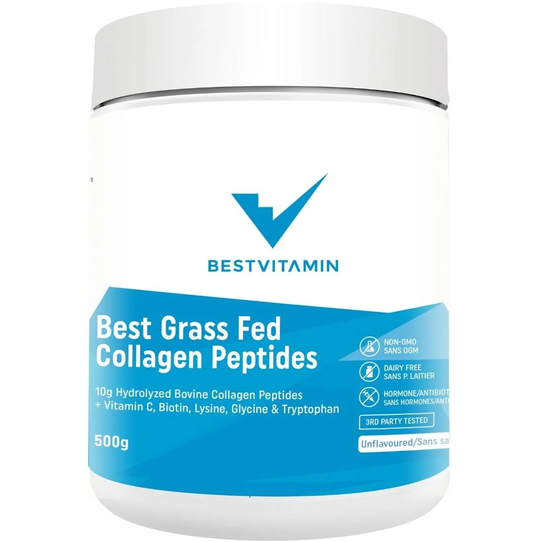 BestVitamin Best Grass Fed Collagen Peptides, 100% Pure & Flavourless Powder, 500g - Image 5