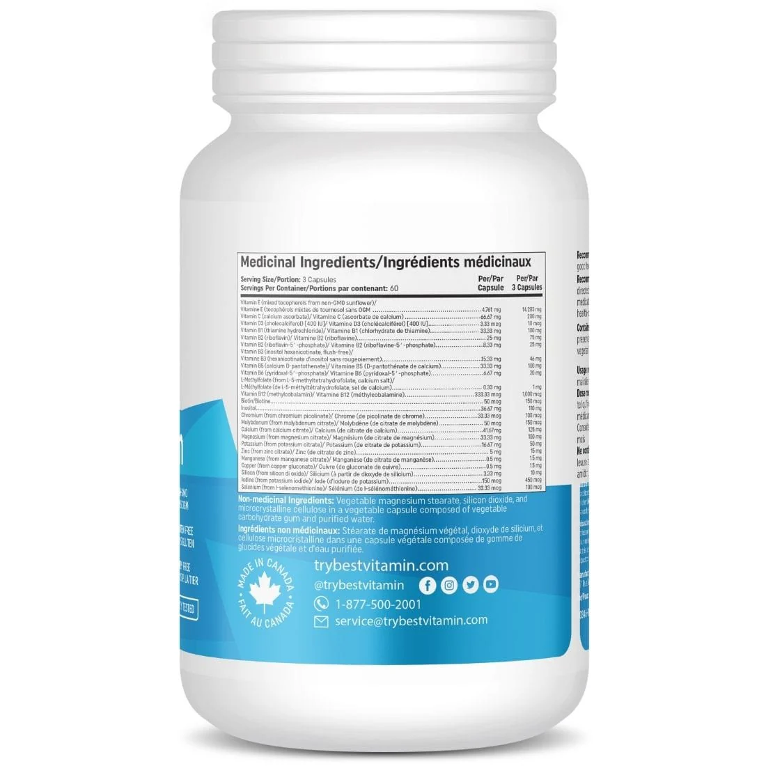 BestVitamin Best Multivitamin, Science Based Formula, 2 month supply, 180 Vegetable Capsules - Image 3