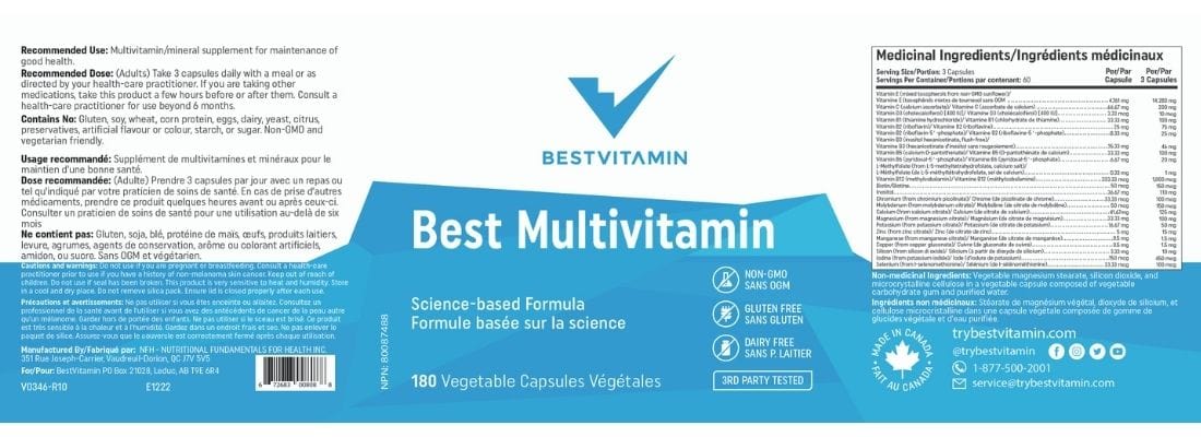 BestVitamin Best Multivitamin, Science Based Formula, 2 month supply, 180 Vegetable Capsules - Image 4
