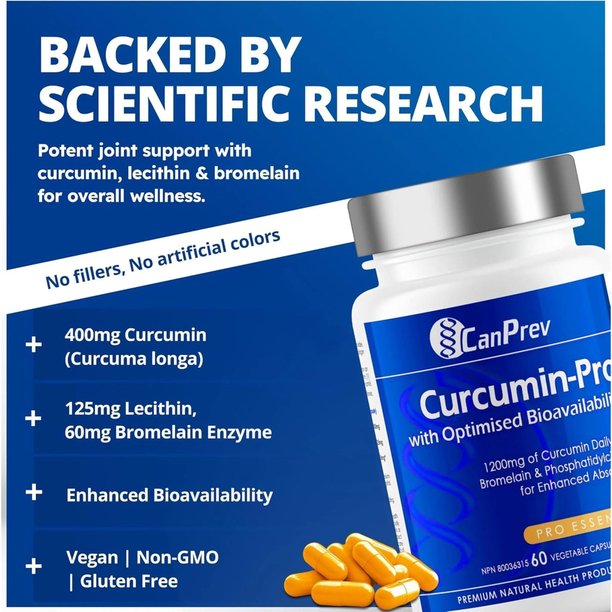 CanPrev Curcumin-Pro (with Optimized Bioavailability), 60 Vegicaps - Image 5