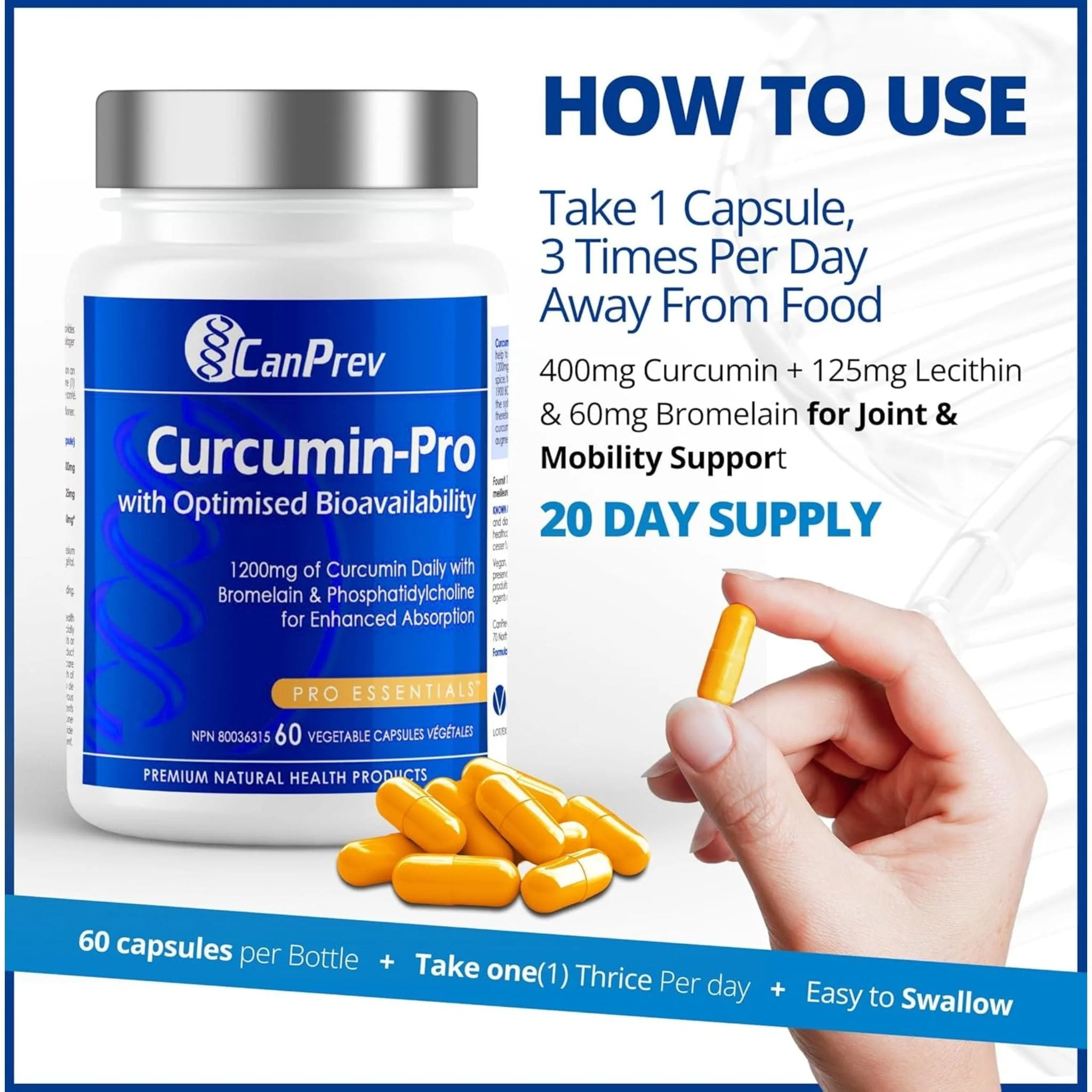 CanPrev Curcumin-Pro (with Optimized Bioavailability), 60 Vegicaps - Image 7