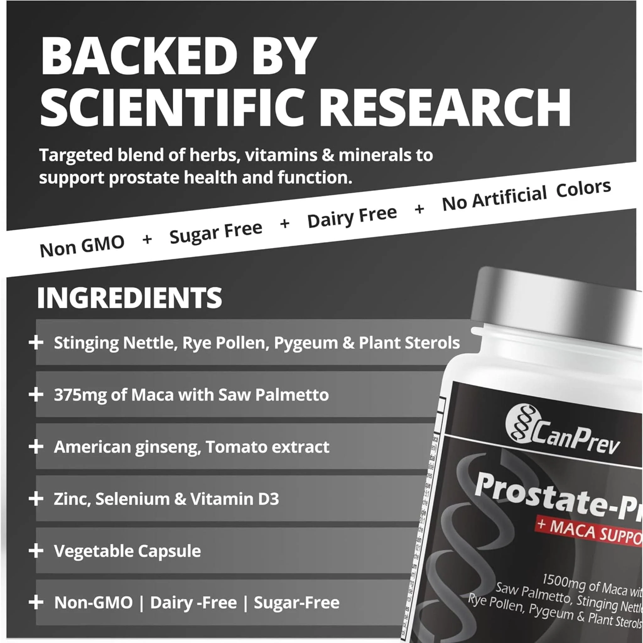 CanPrev Prostate-Pro + Maca Support, 100 Vegicaps - Image 5