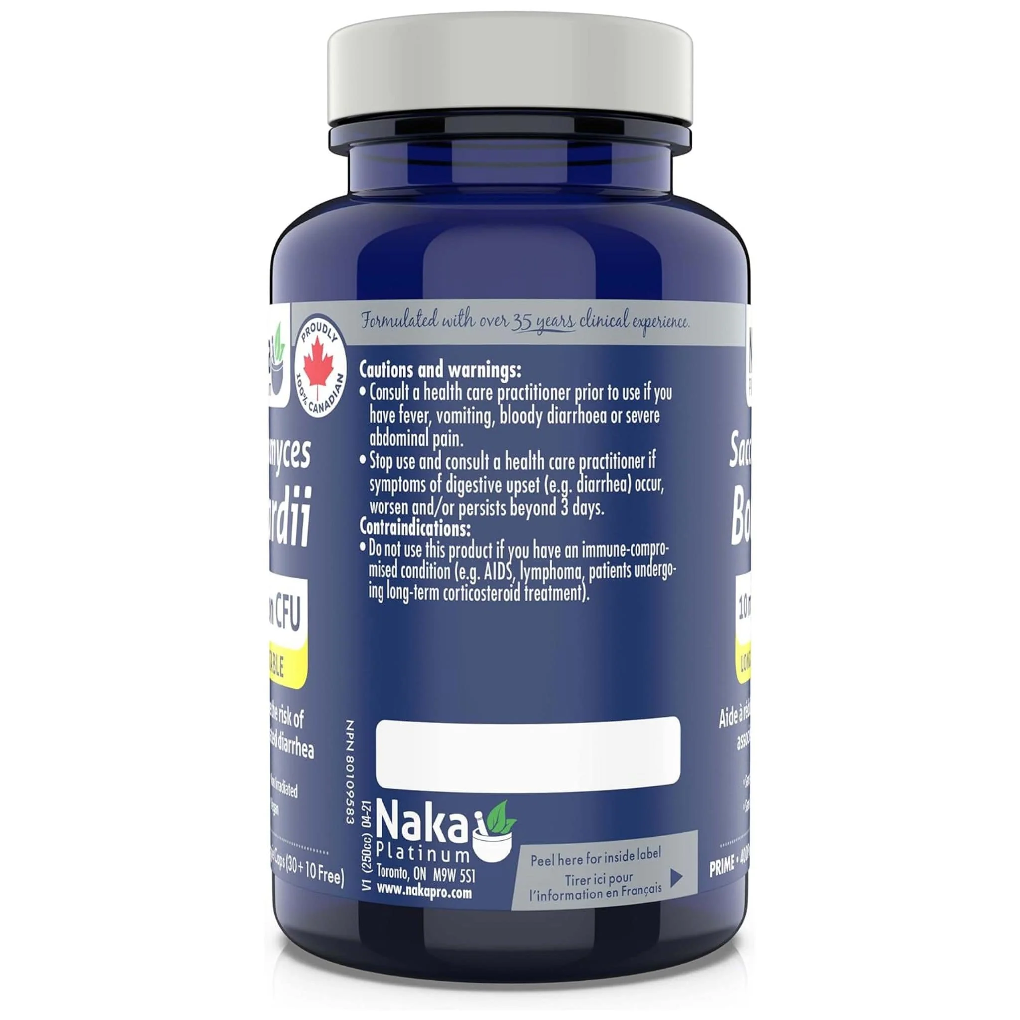 Naka Platinum Saccharomyces Boulardii, 10 Billion CFU, Shelf Stable, 40 Delayed Release Vegetable Capsules - Image 3