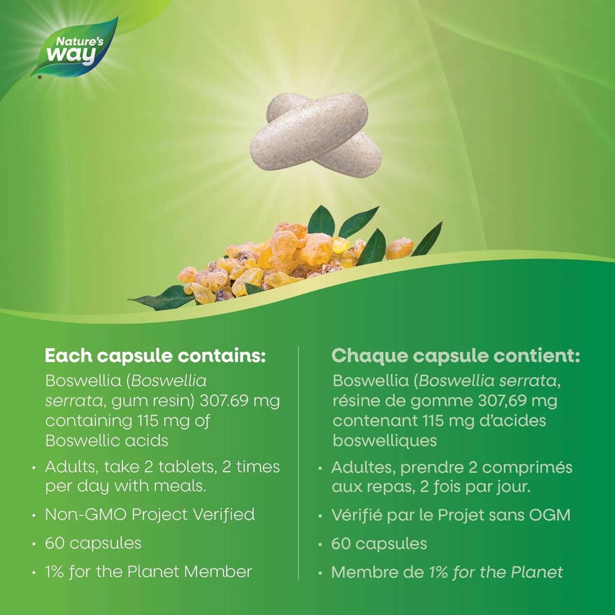 Nature's Way Boswellia Standardized Tablets, 65% Boswellic Acid, Non-GMO - Image 5