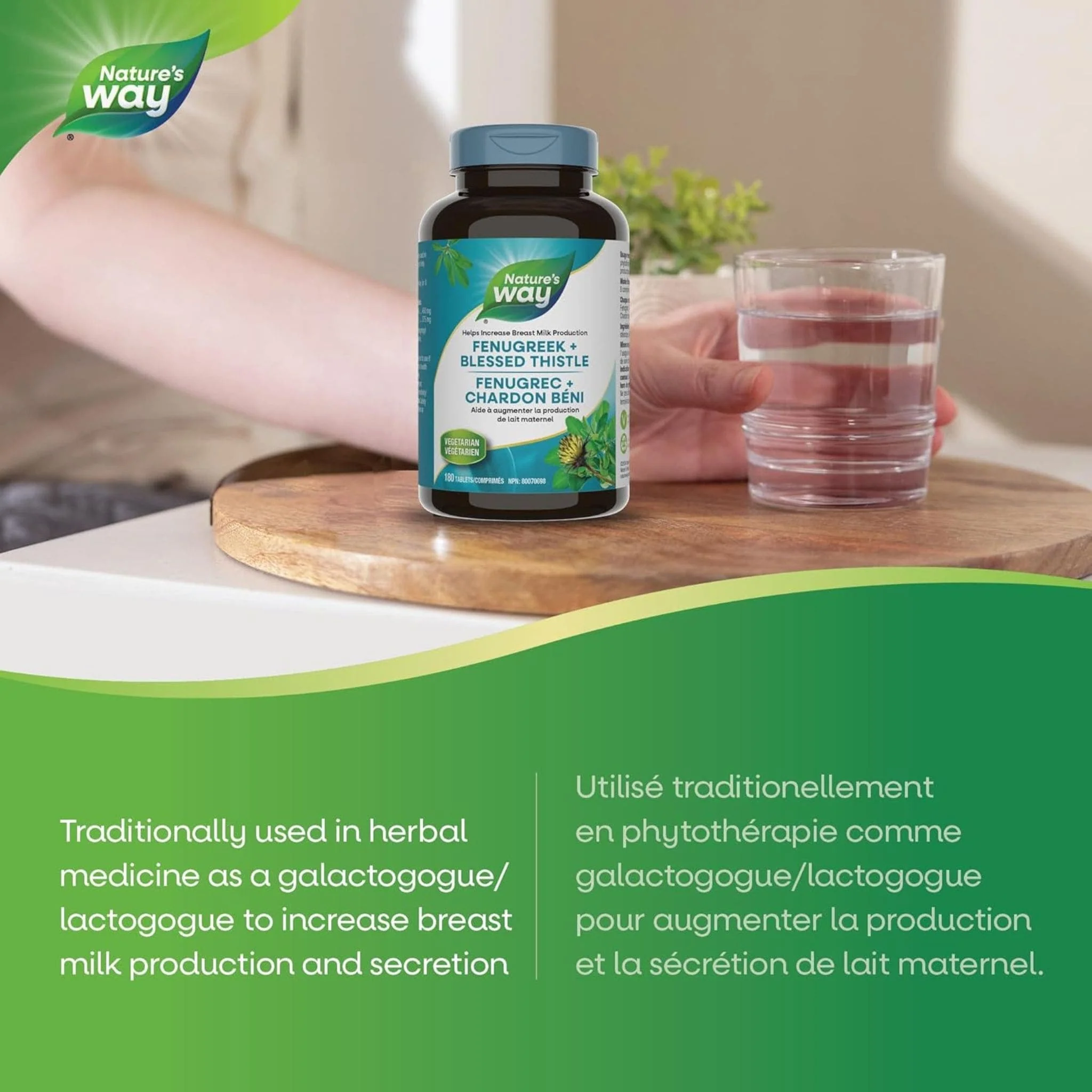 Nature's Way Fenugreek + Blessed Thistle, 180 Tablets - Image 4