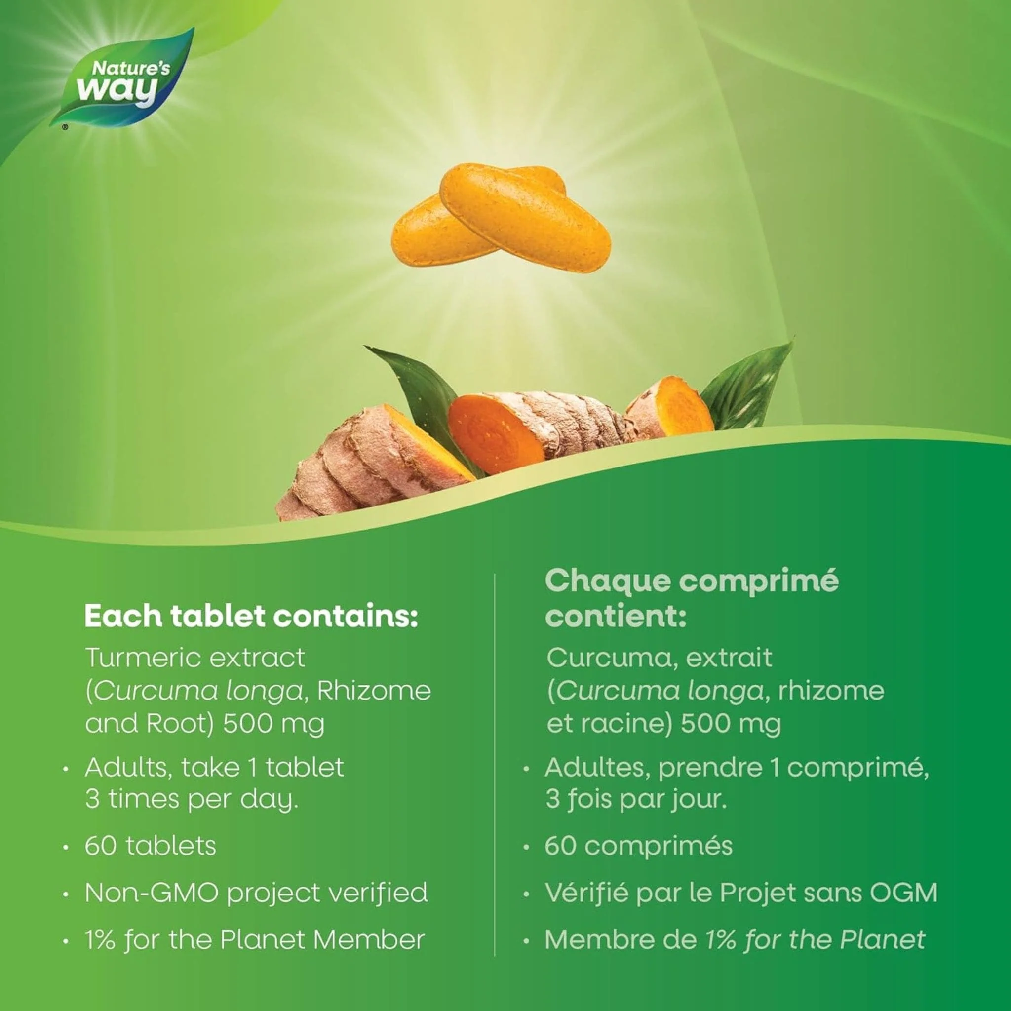 Nature's Way Turmeric Standardized 450mg (95% Curcuminoids) - Image 11