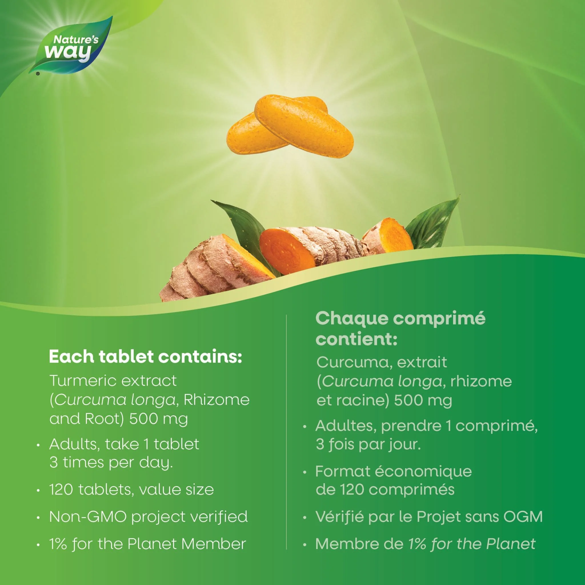 Nature's Way Turmeric Standardized 450mg (95% Curcuminoids) - Image 5