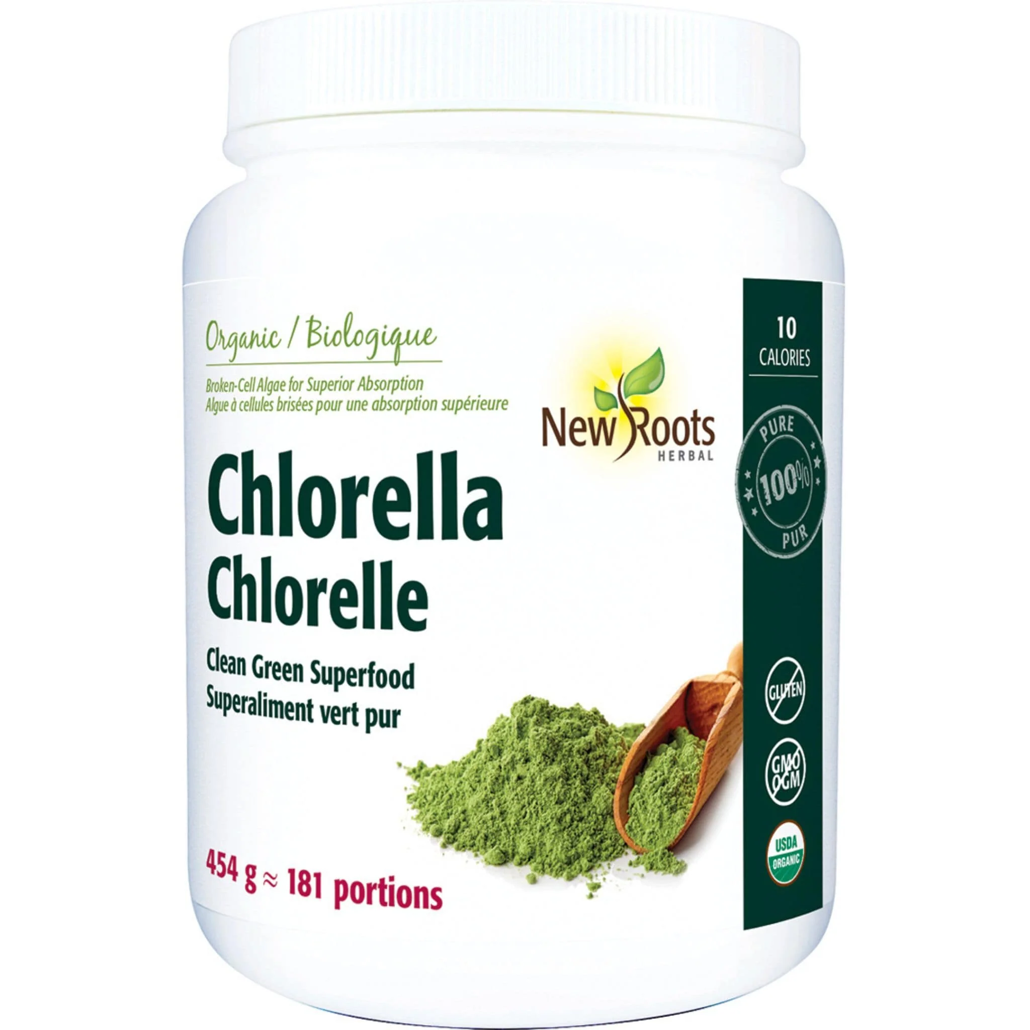 New Roots Chlorella Powder, Certified Organic Chlorella Powder (Deep Green, Broken-Cell) - Image 3