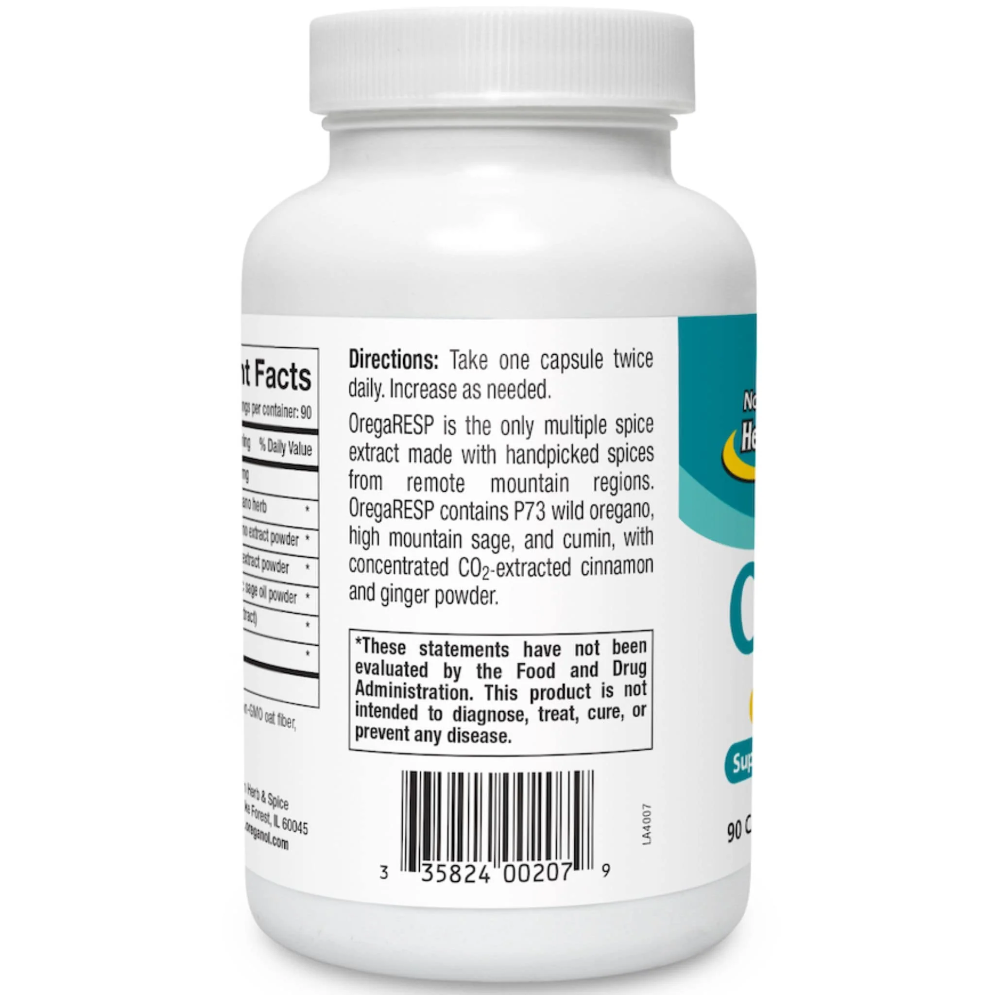 North American Herb and Spice OregaResp P73, 30-90 Vegetable Capsules - Image 4