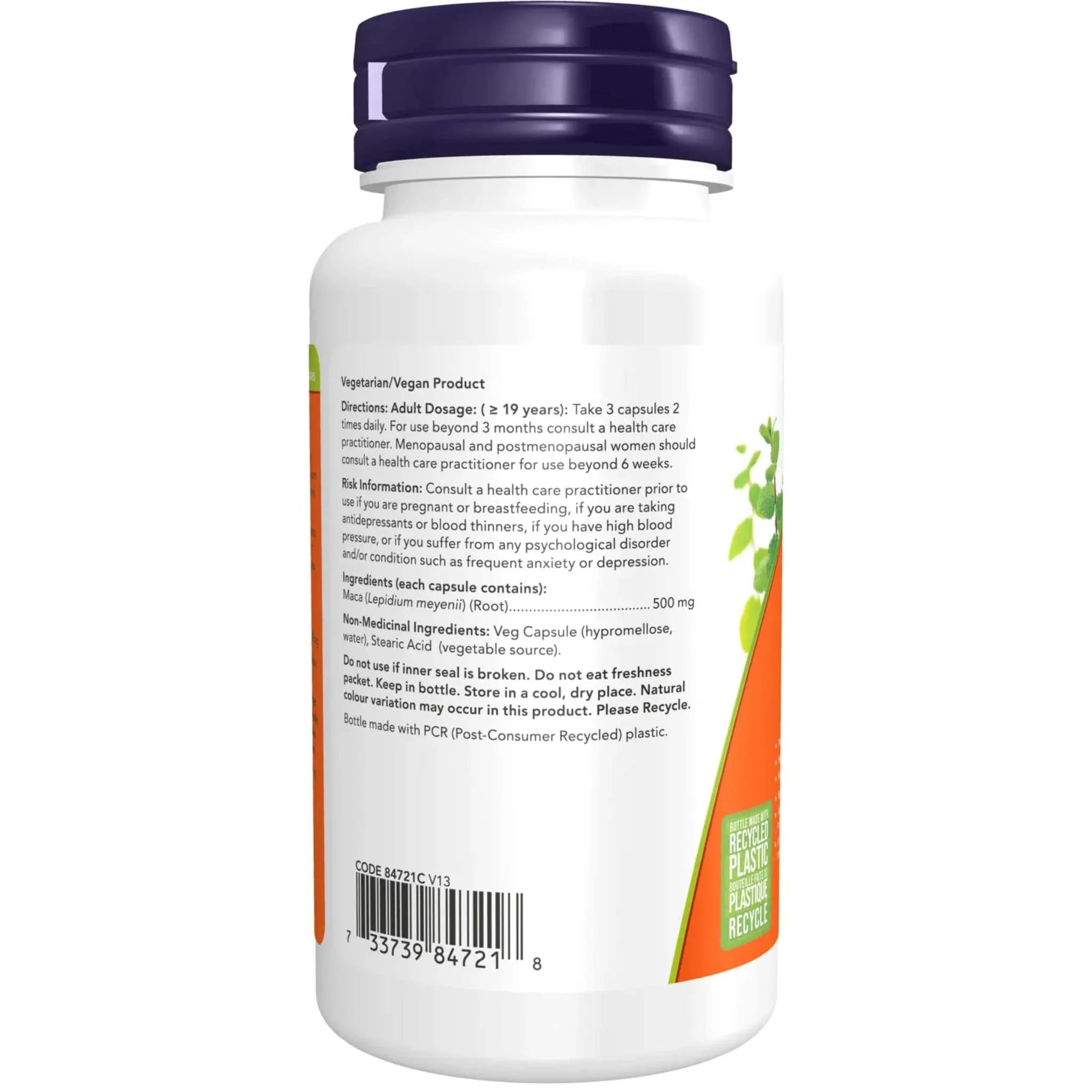 NOW Maca 500mg, Supports Hormonal Balance, Reproductive Health - Image 4
