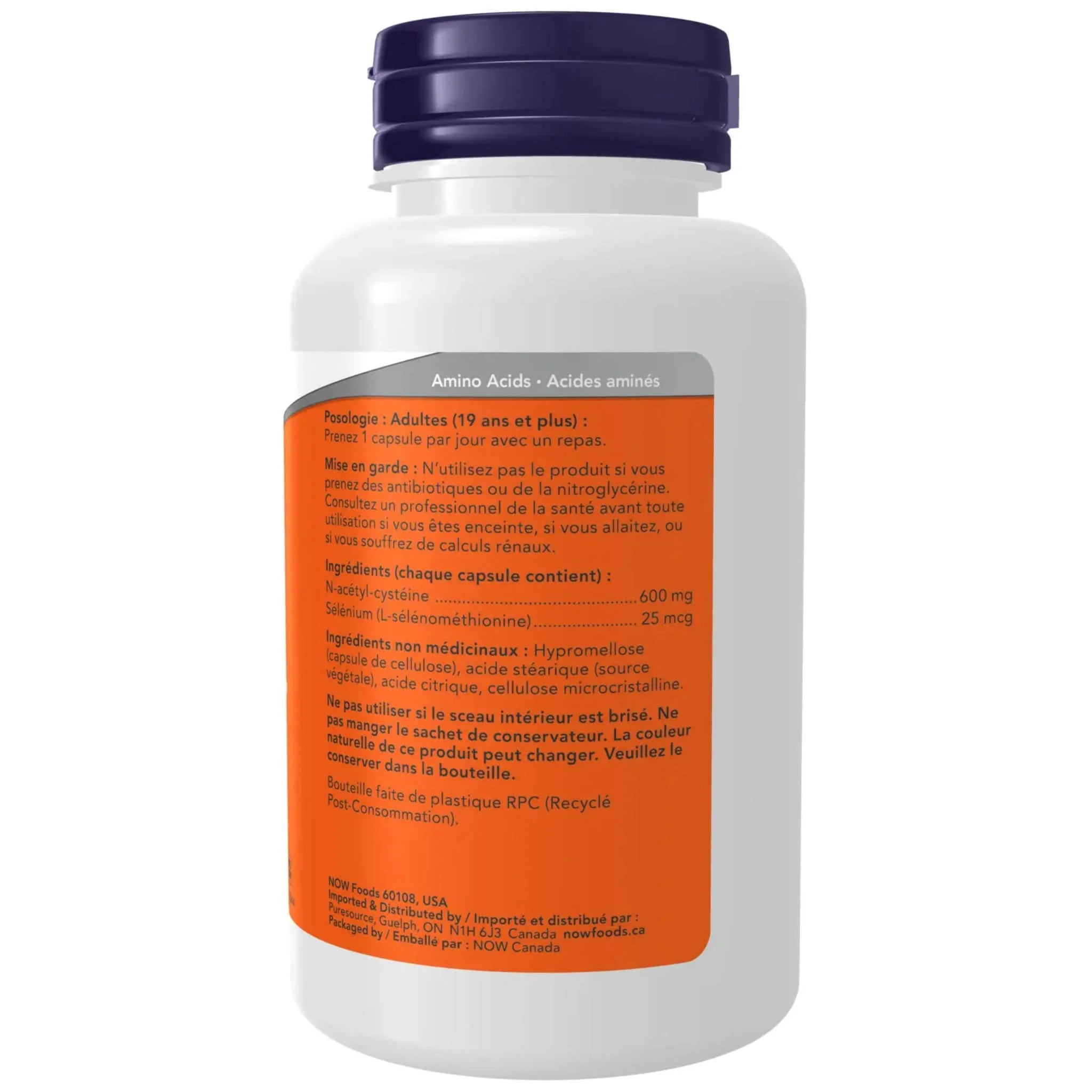 NOW NAC 600mg with Selenium, 100 Vegetable Capsules - Image 3
