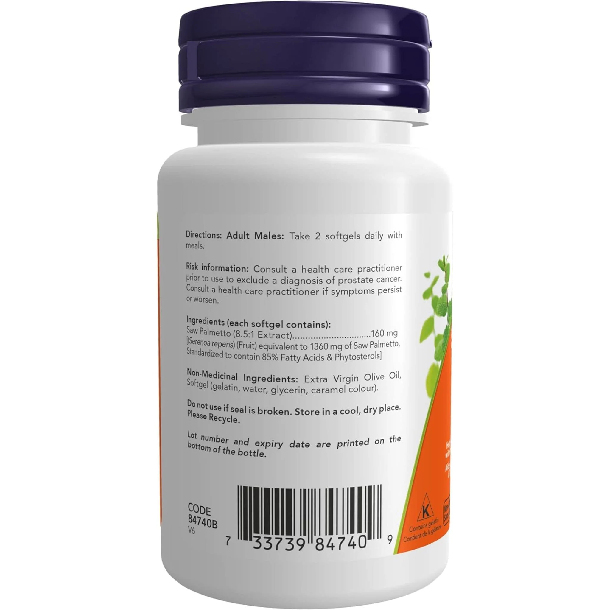 NOW Saw Palmetto, Standard Extract, 160mg - Image 3