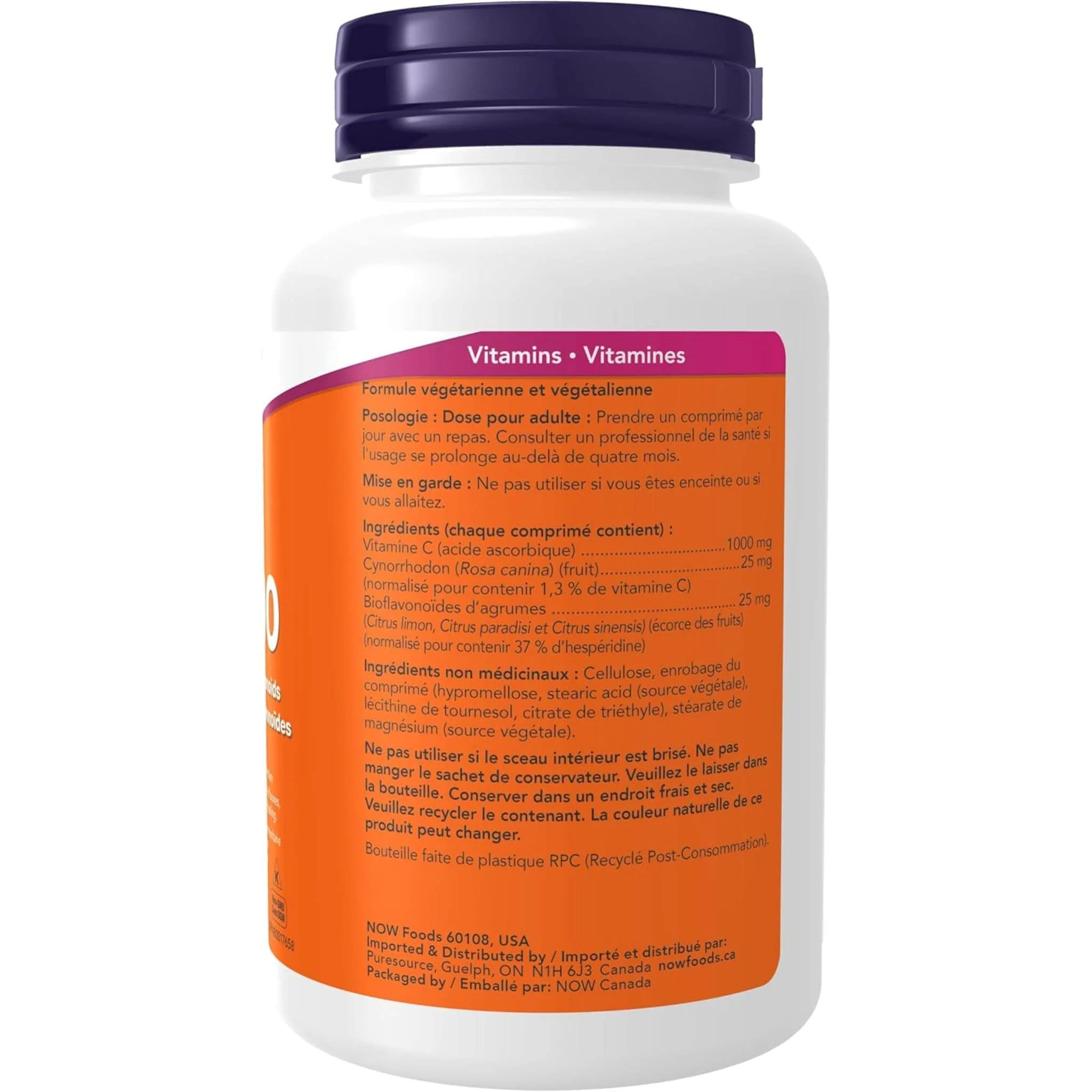 NOW C-1000 Vitamin C Tablets with Rosehips & Bioflavonoids, 100 Tablets - Image 4