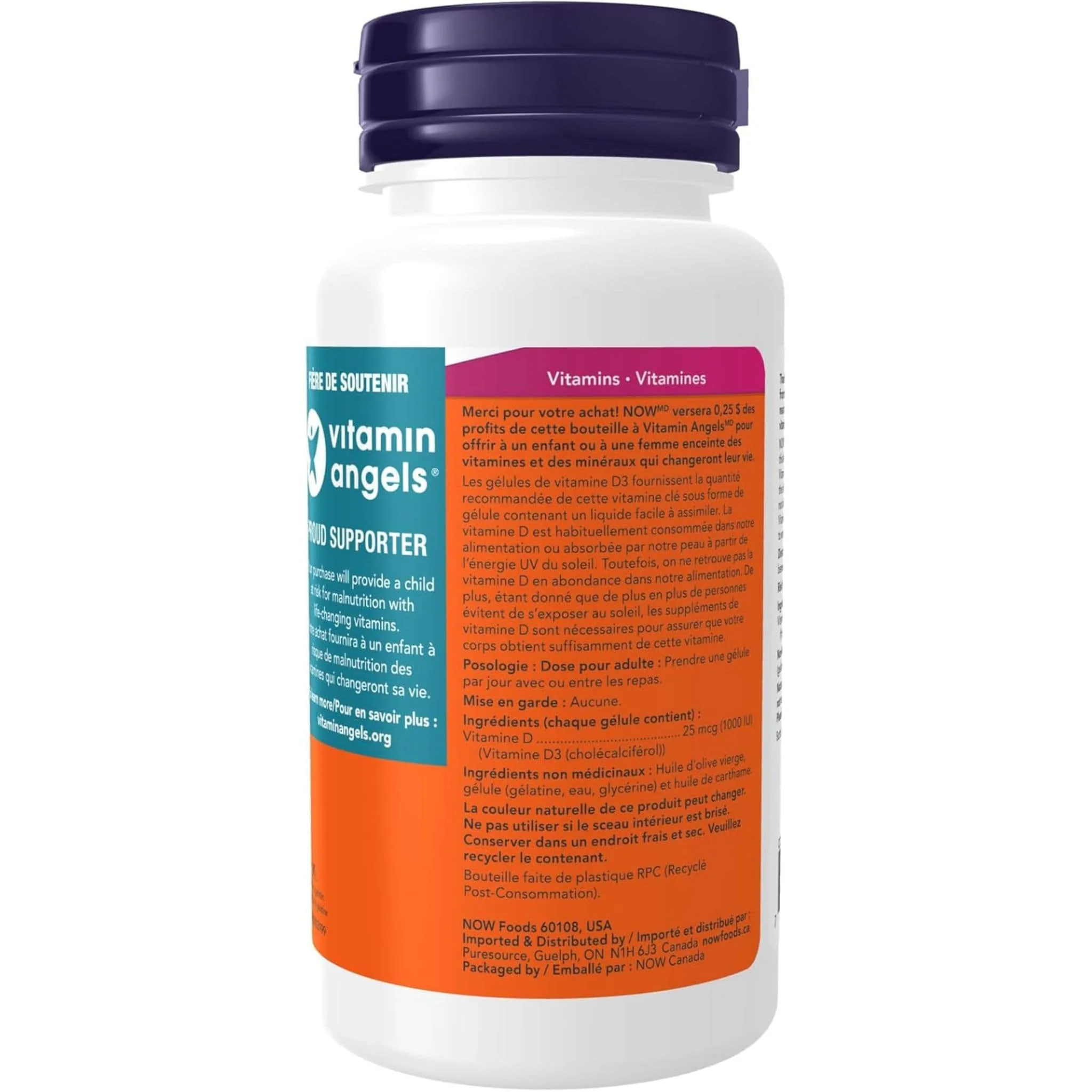 NOW Vitamin D3 1000IU Softgels - Image 3