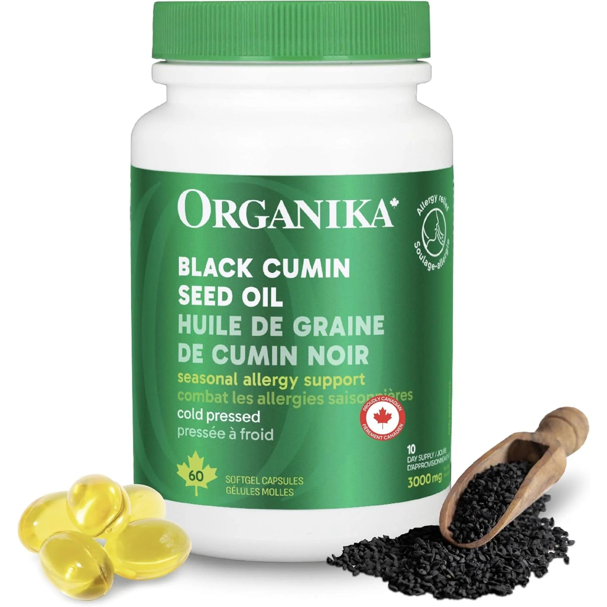 Organika Black Cumin Seed Oil 500mg, Seasonal Allergy Support - Image 12