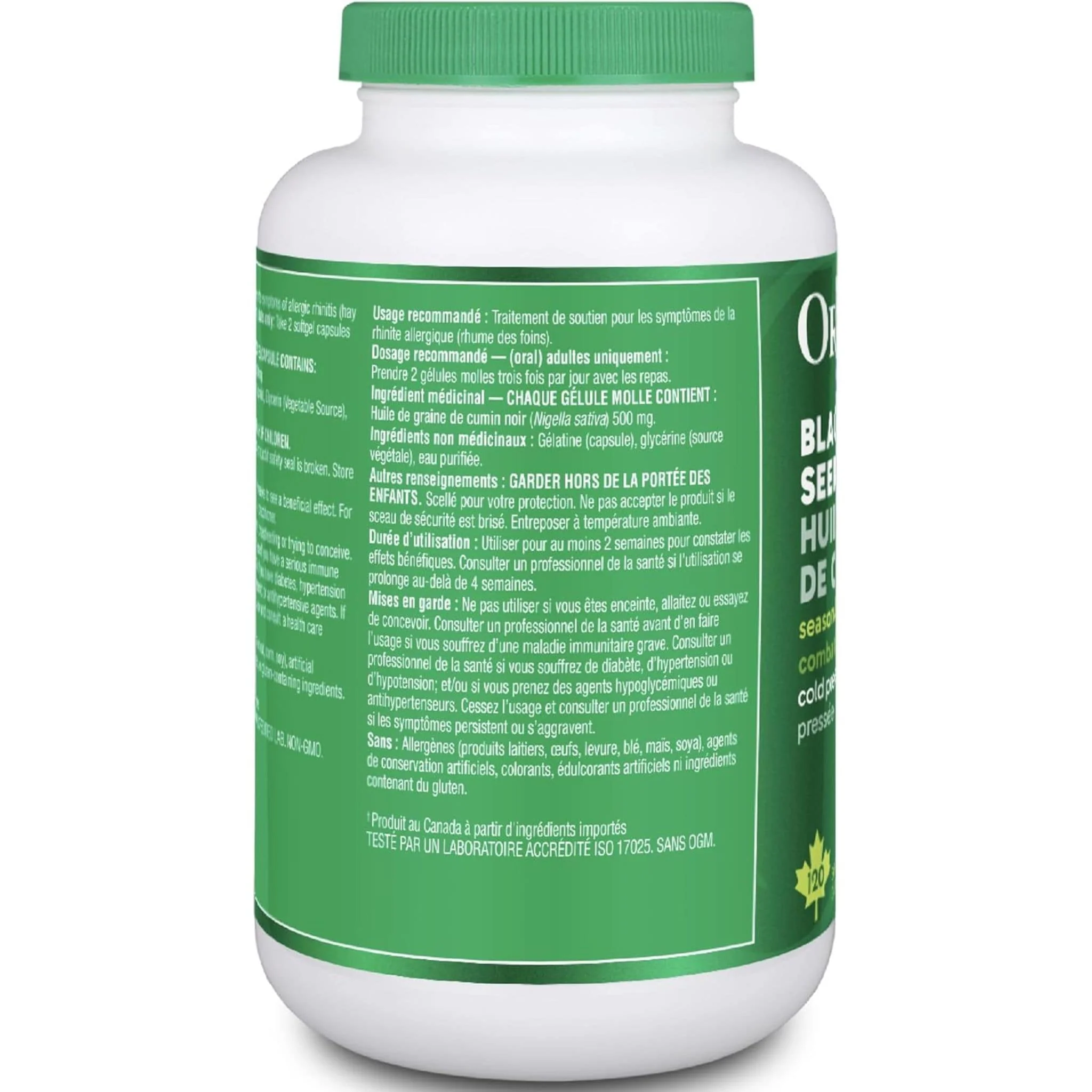 Organika Black Cumin Seed Oil 500mg, Seasonal Allergy Support - Image 5