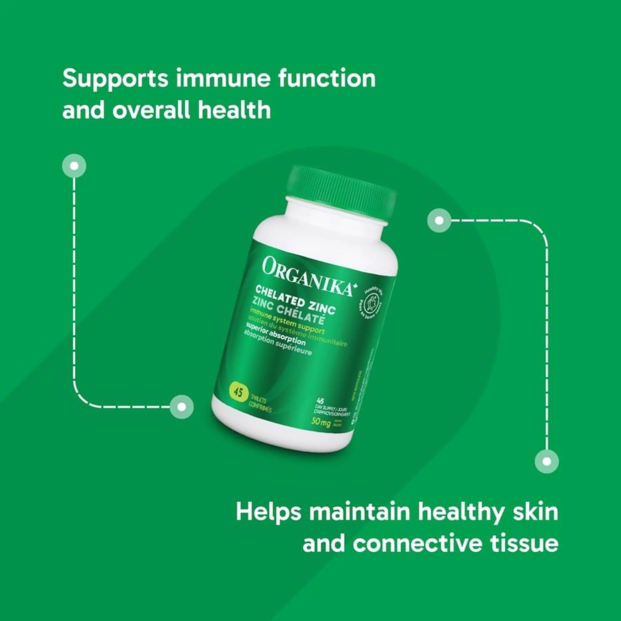 Organika Chelated Zinc 50mg, 45 Tablets - Image 10