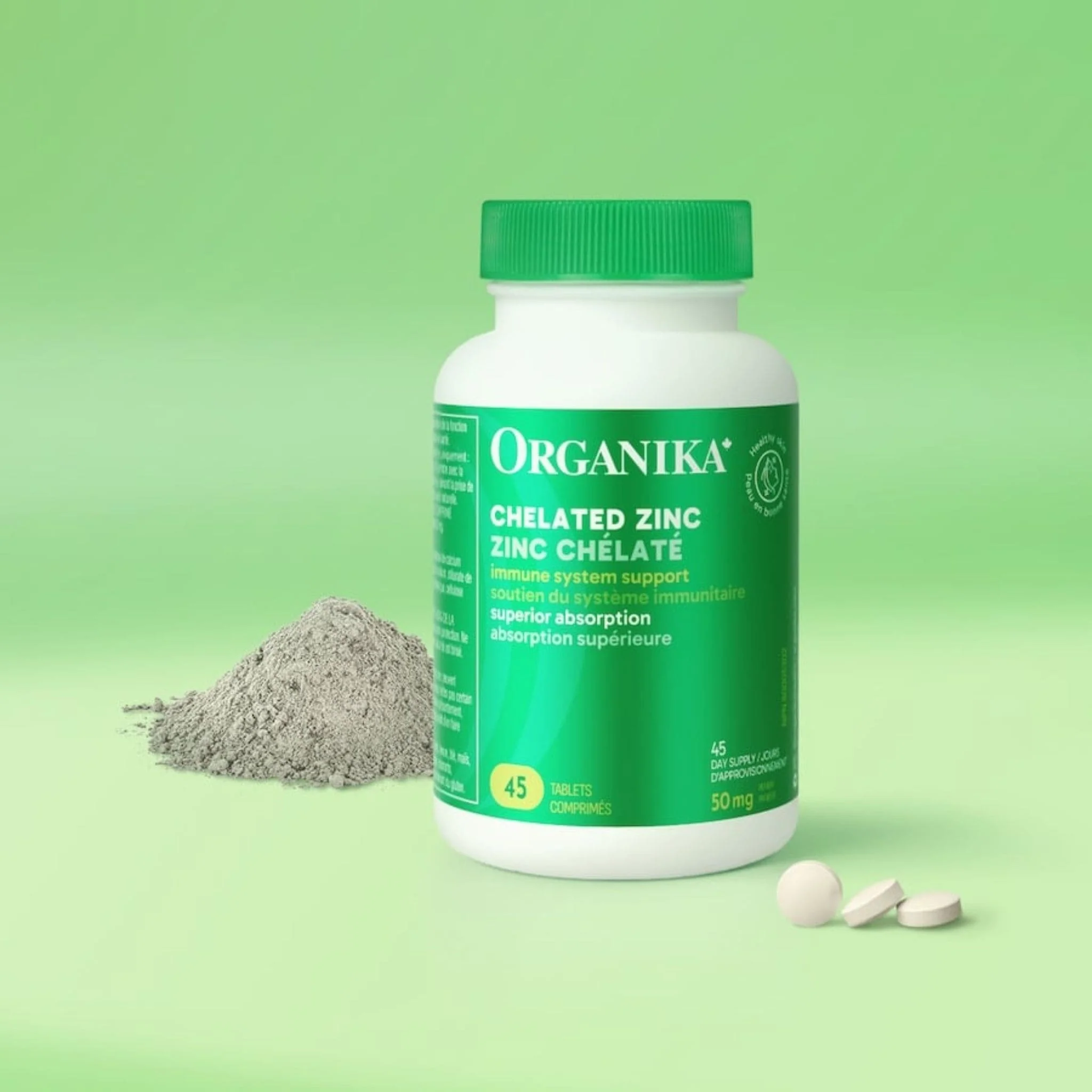 Organika Chelated Zinc 50mg, 45 Tablets - Image 11