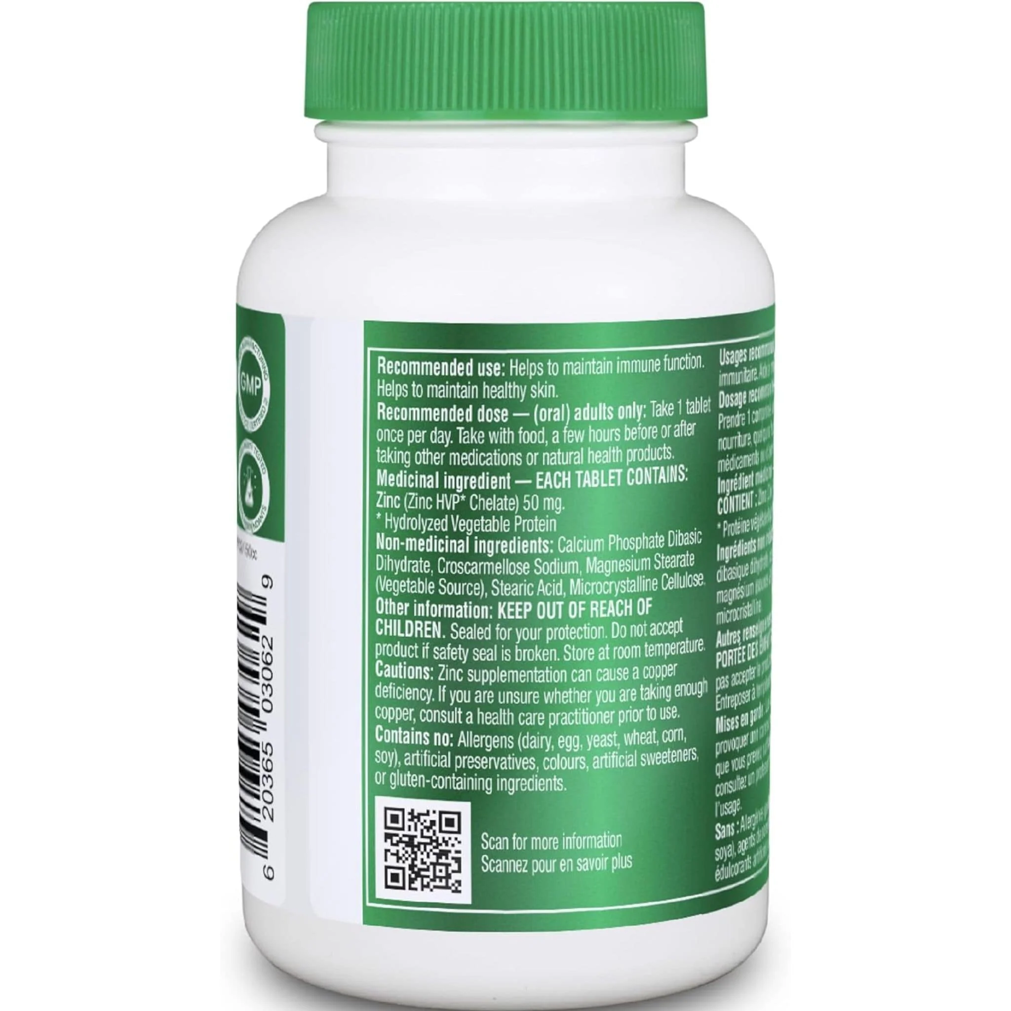 Organika Chelated Zinc 50mg, 45 Tablets - Image 4