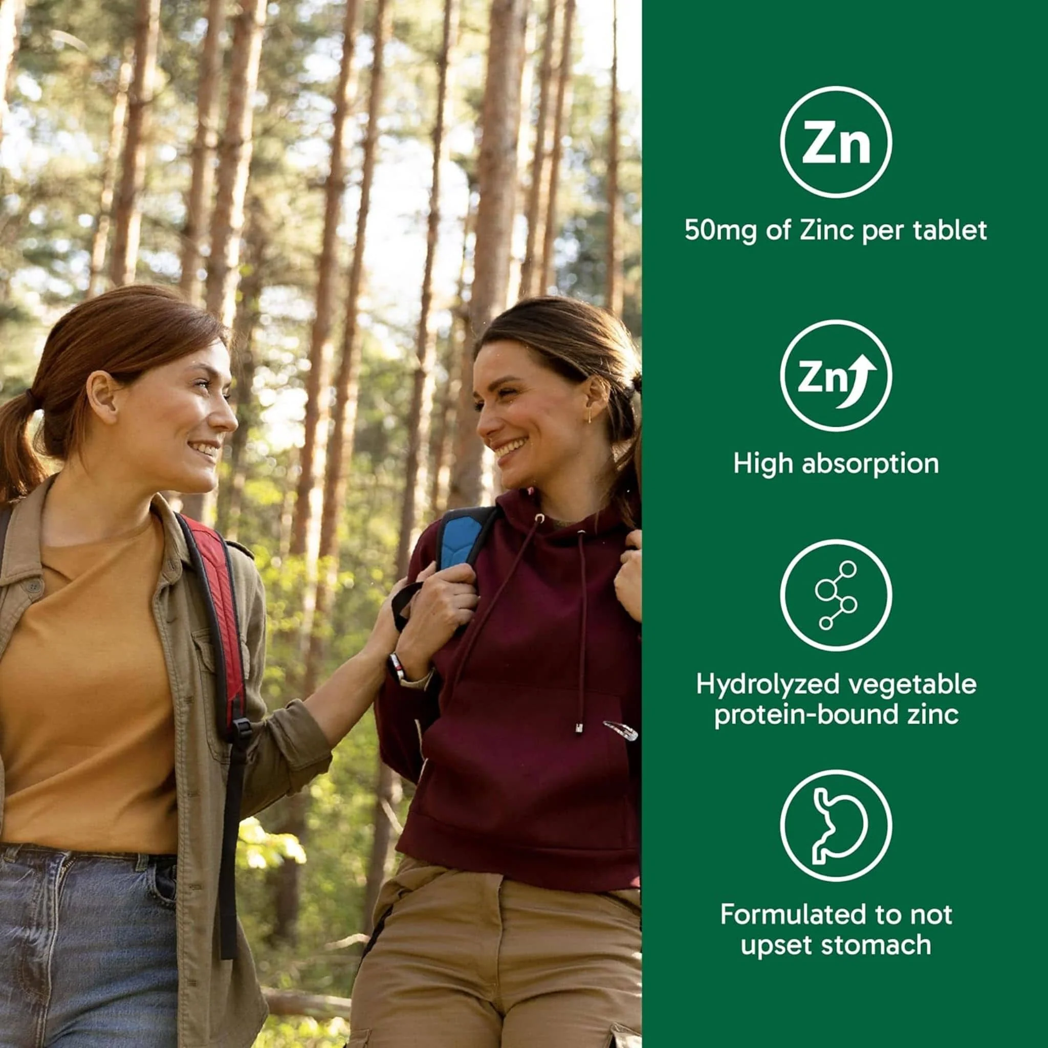 Organika Chelated Zinc 50mg, 45 Tablets - Image 7