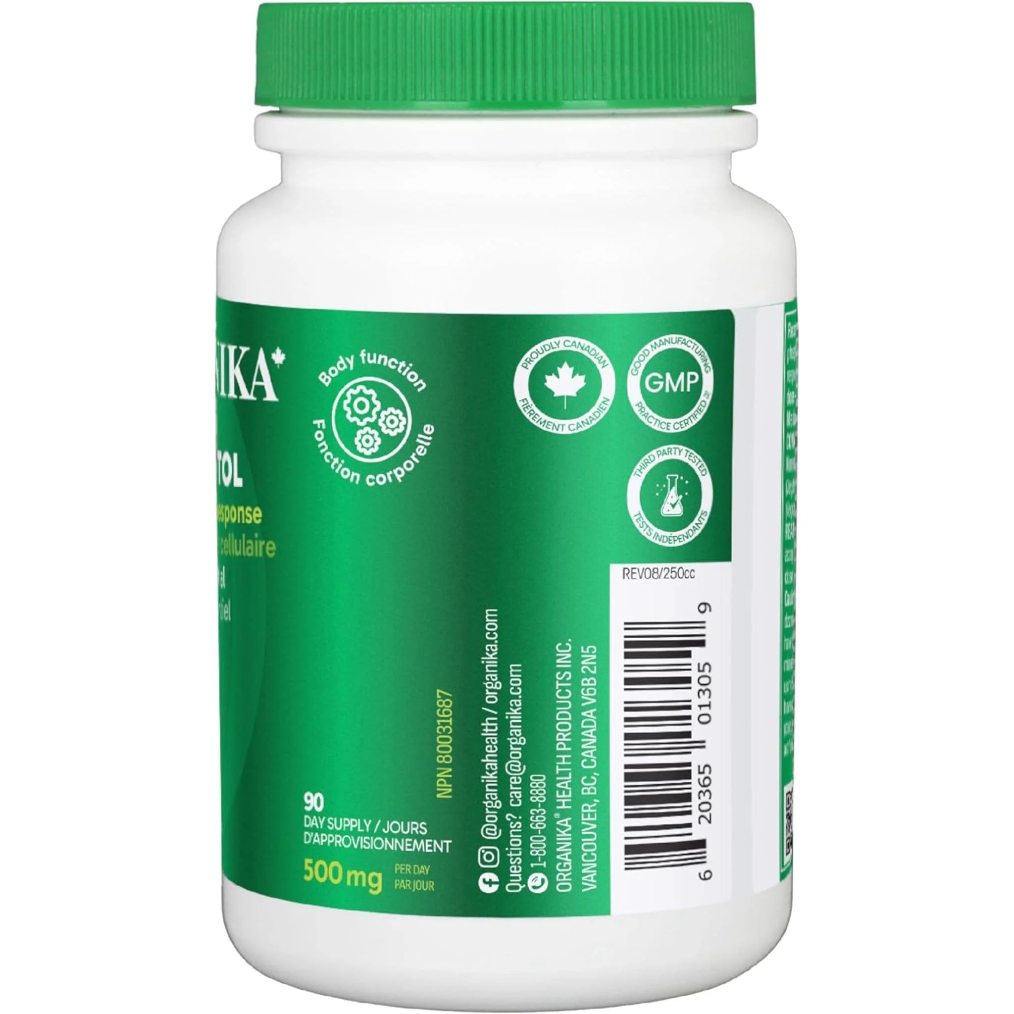 Organika Inositol 500mg, Myo-Inositol, 90 Vegetarian Capsules - Image 4