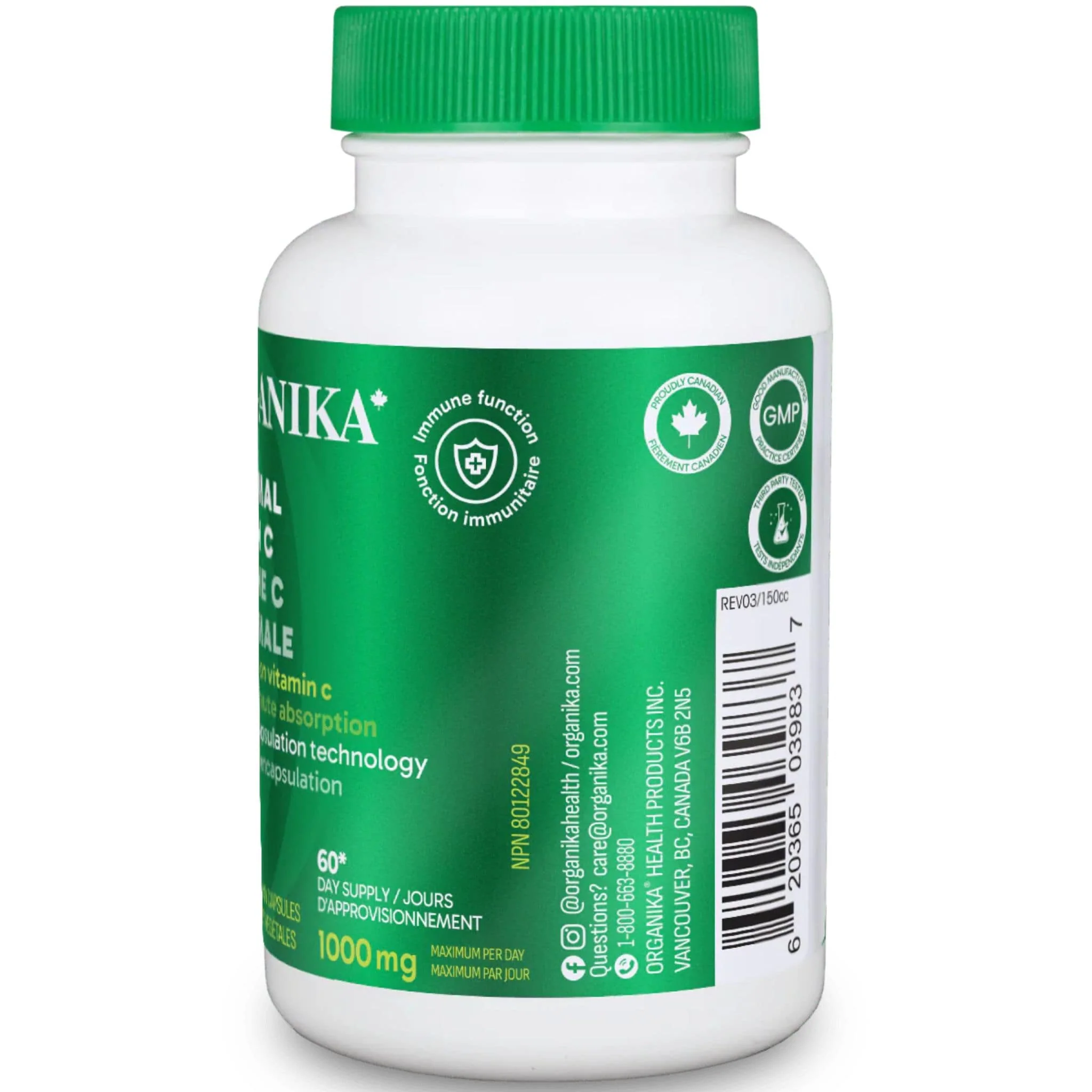 Organika Liposomal Vitamin C 500mg, 60 Vegetable Capsules - Image 3