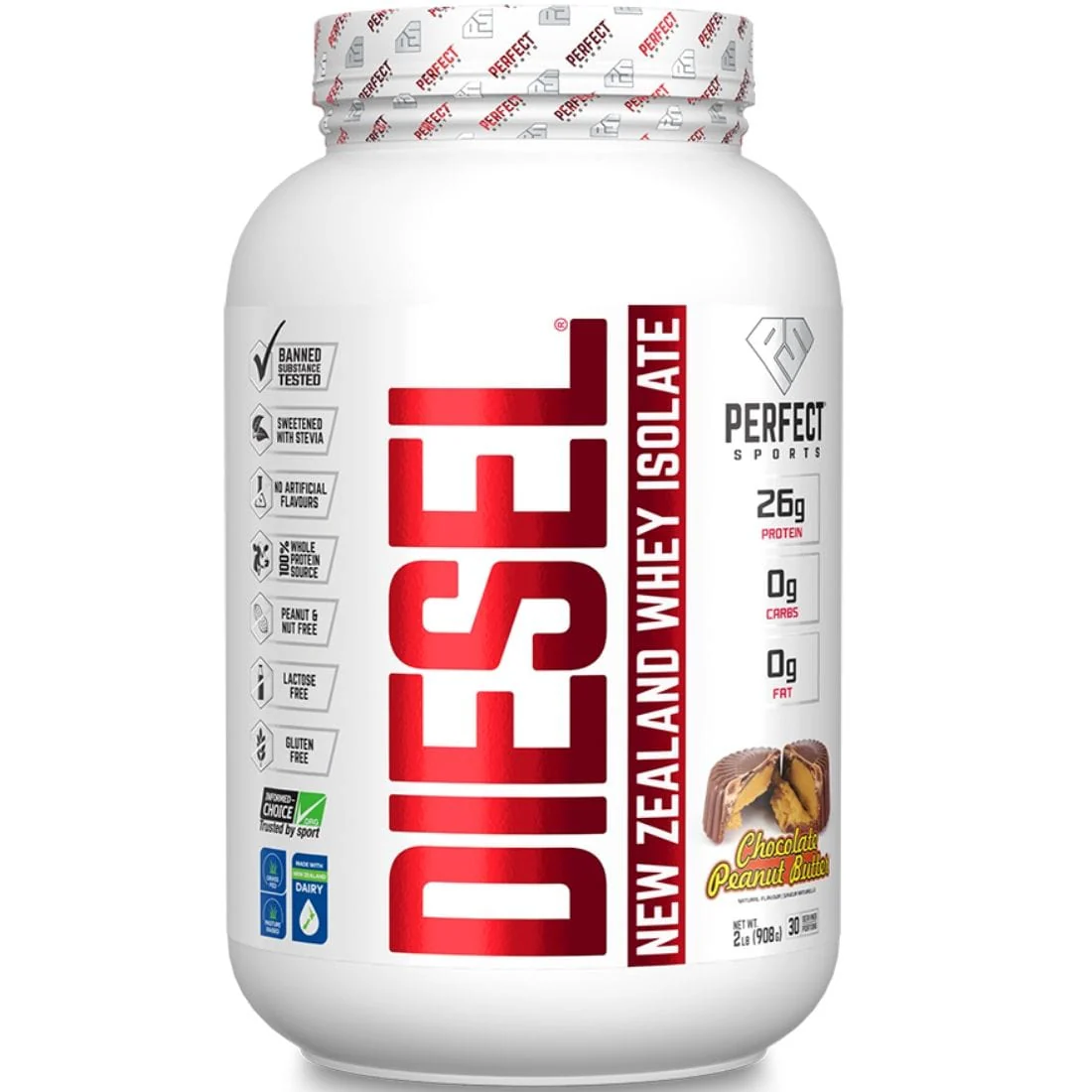 Perfect Sports Diesel New Zealand Whey Isolate Protein Powder, Nearly Lactose-Free, Gluten-Free - Image 3