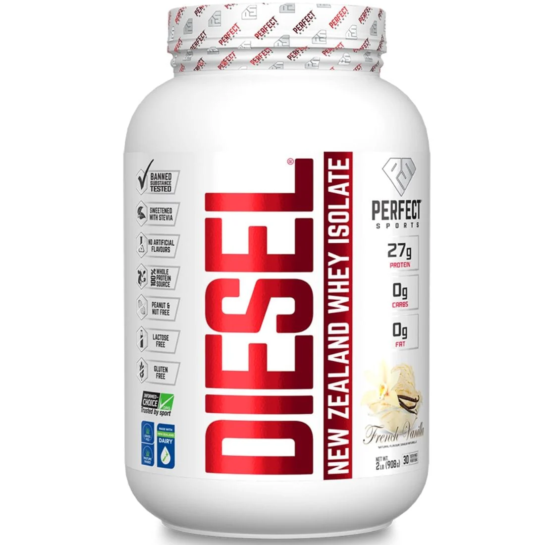 Perfect Sports Diesel New Zealand Whey Isolate Protein Powder, Nearly Lactose-Free, Gluten-Free - Image 5