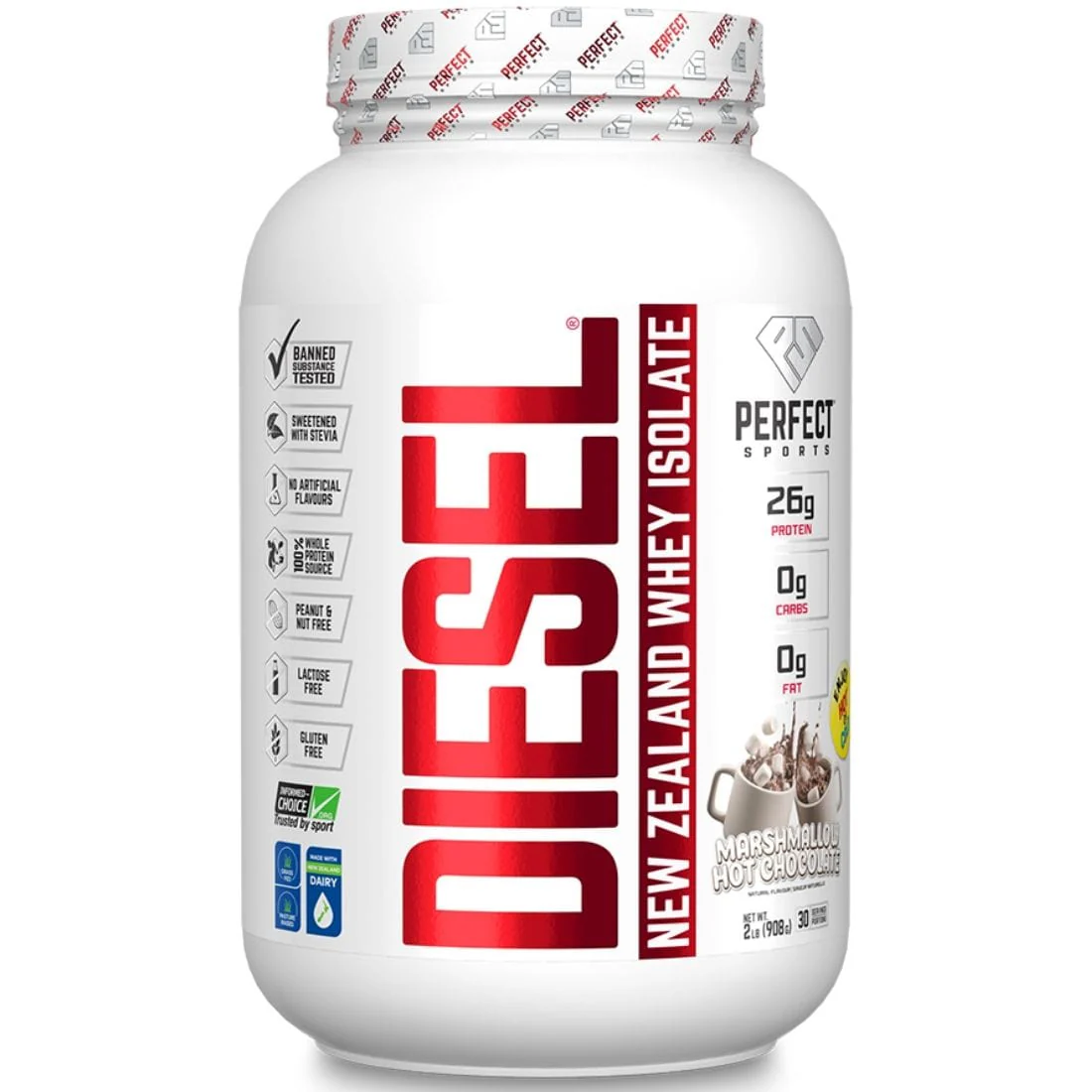 Perfect Sports Diesel New Zealand Whey Isolate Protein Powder, Nearly Lactose-Free, Gluten-Free - Image 6