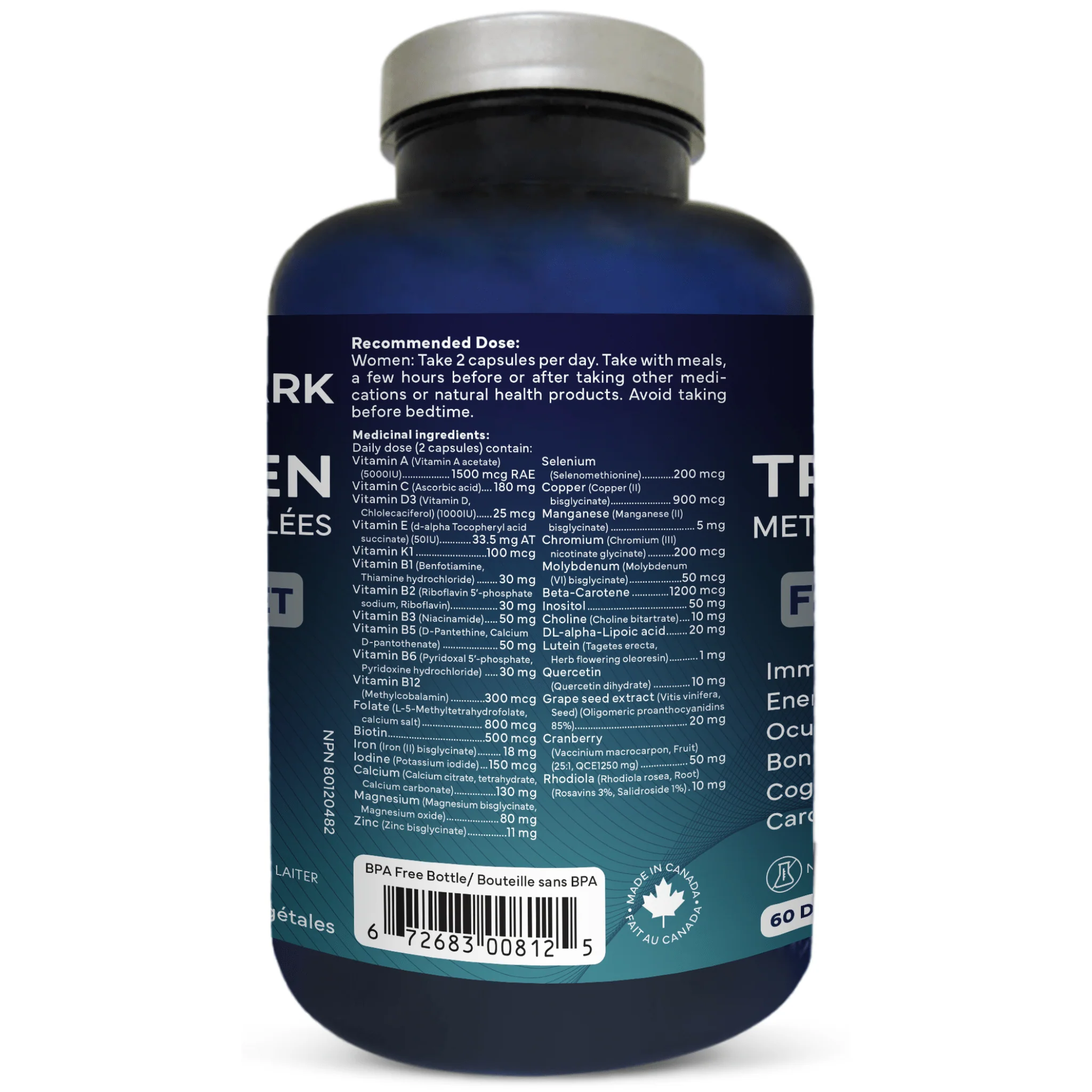 TRUMARK TRU-WOMEN Methylated Multivitamin for Women, Bioactive High Potency Daily Support for Energy, Mood, Hormones, Immunity, 60 Day Supply, 120 Vegetable Capsules - Image 11