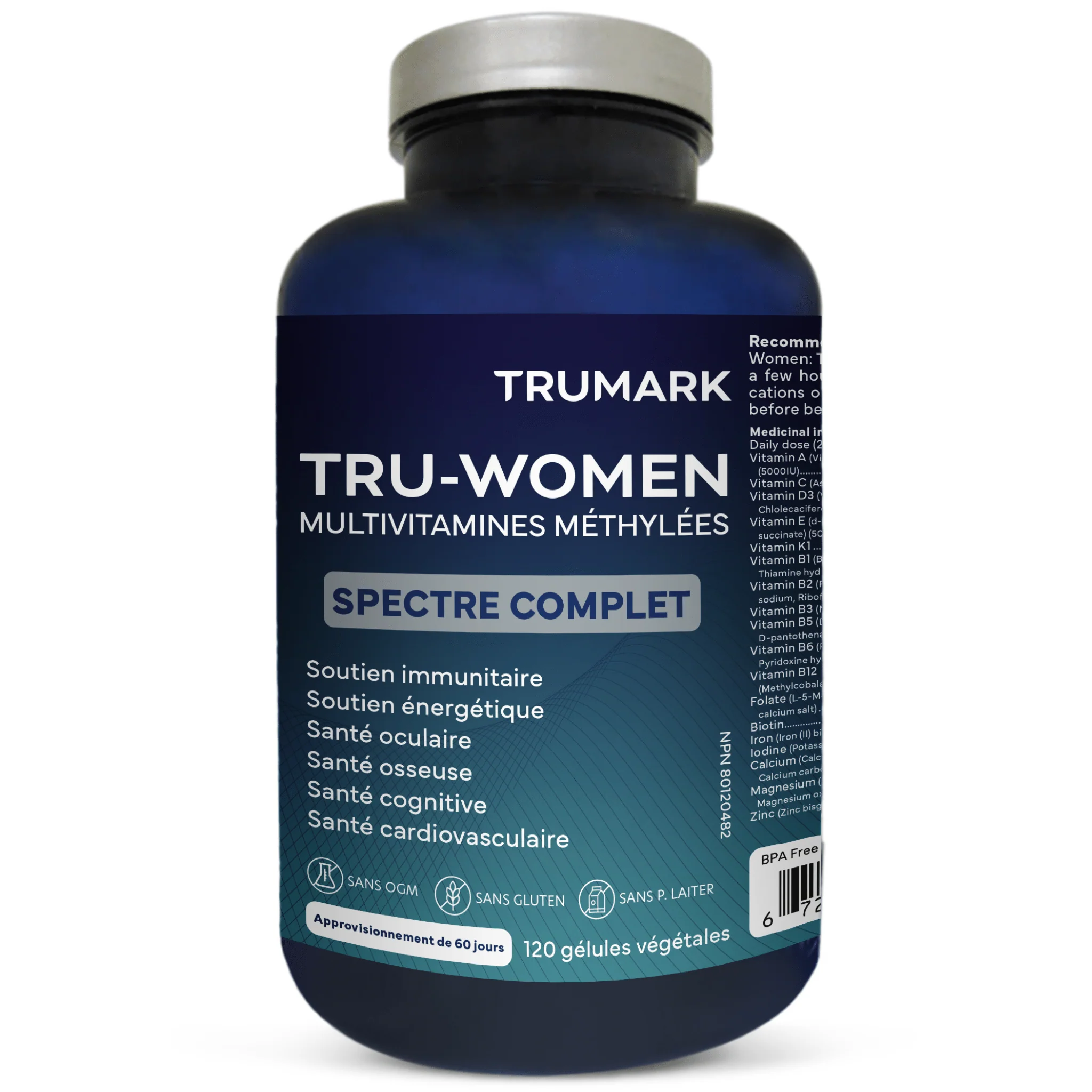 TRUMARK TRU-WOMEN Methylated Multivitamin for Women, Bioactive High Potency Daily Support for Energy, Mood, Hormones, Immunity, 60 Day Supply, 120 Vegetable Capsules - Image 12