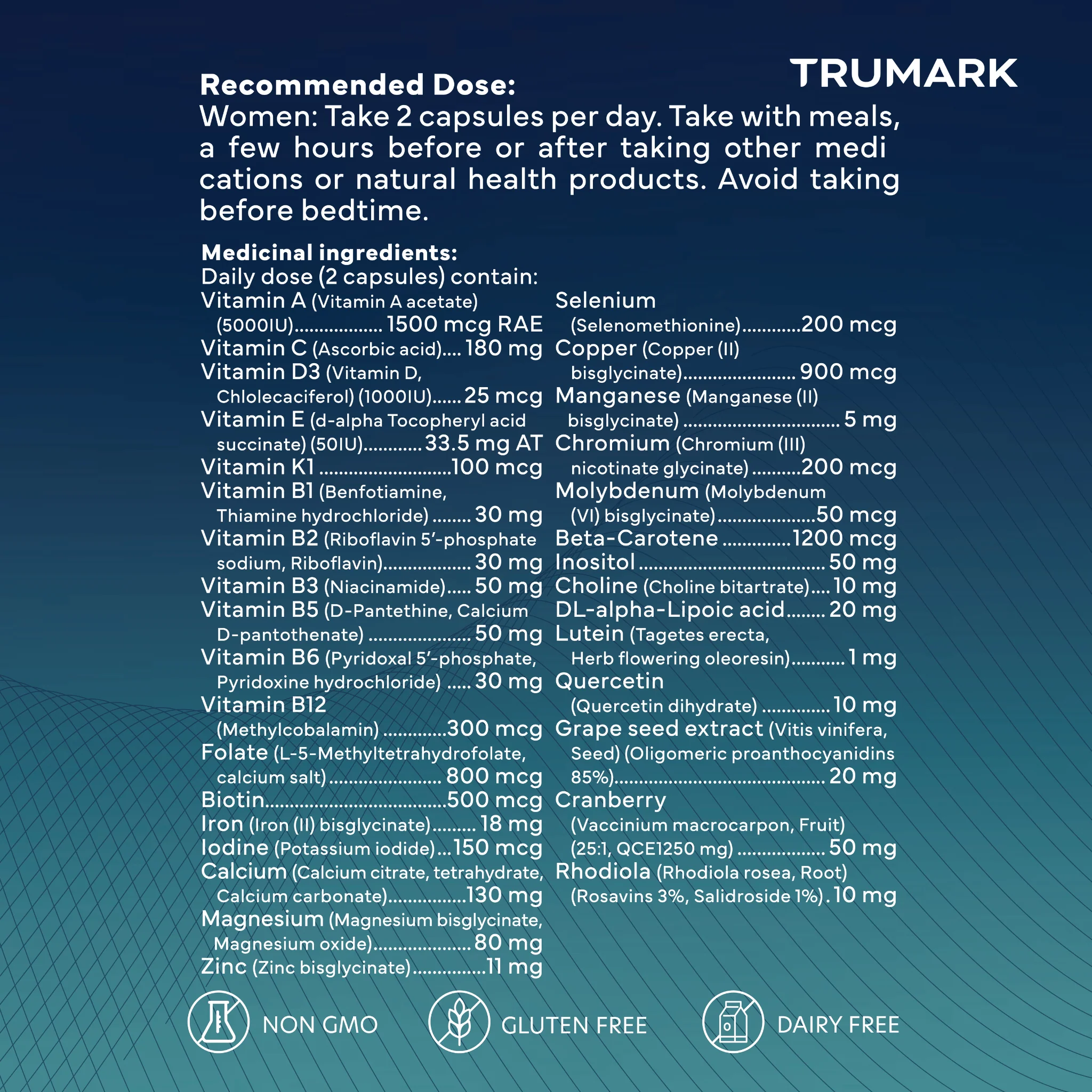 TRUMARK TRU-WOMEN Methylated Multivitamin for Women, Bioactive High Potency Daily Support for Energy, Mood, Hormones, Immunity, 60 Day Supply, 120 Vegetable Capsules - Image 13
