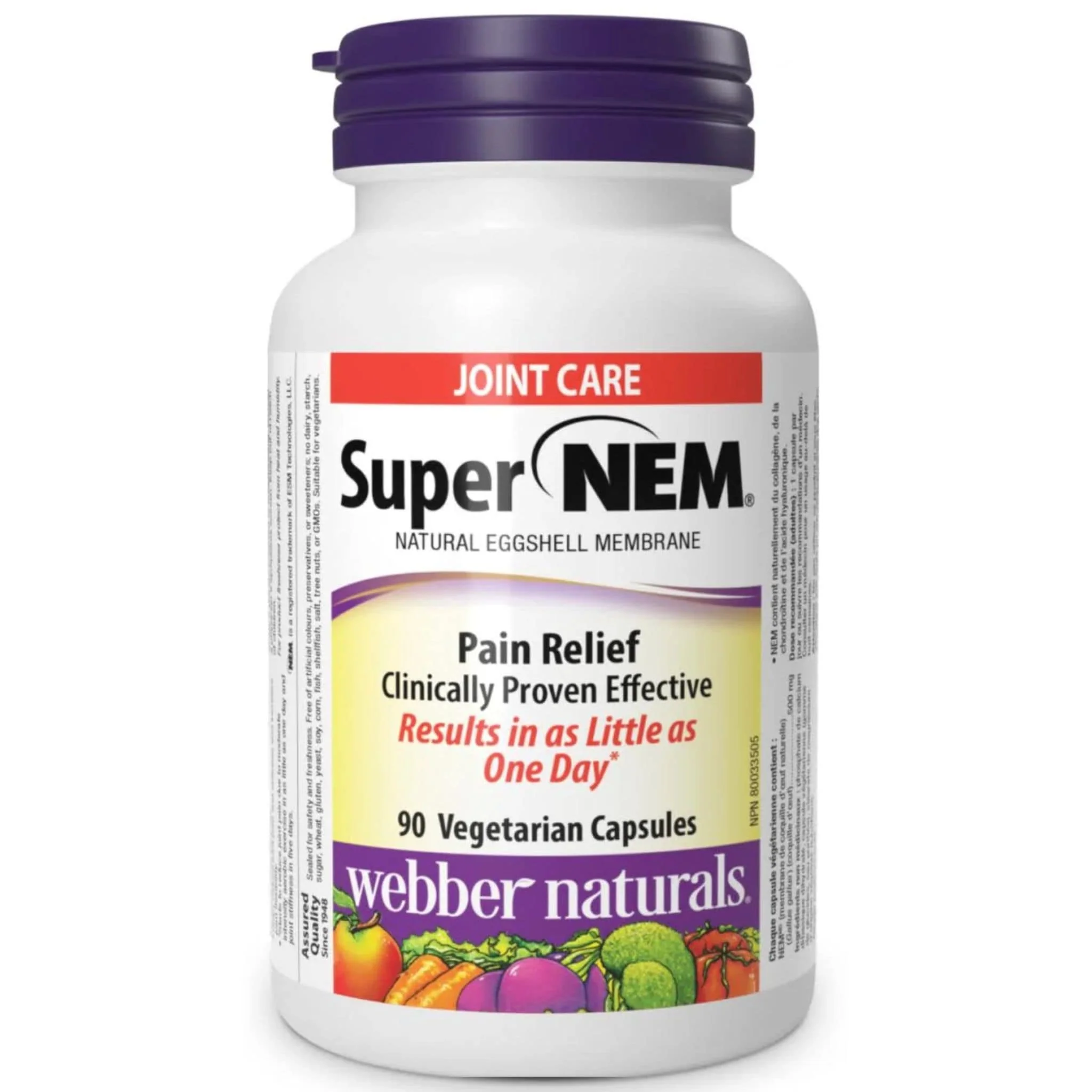 Webber Naturals Super NEM 500mg, Natural Eggshell Memberane, Helps Relieve Joint Pain, 30-90 Vegetable Capsules - Image 8