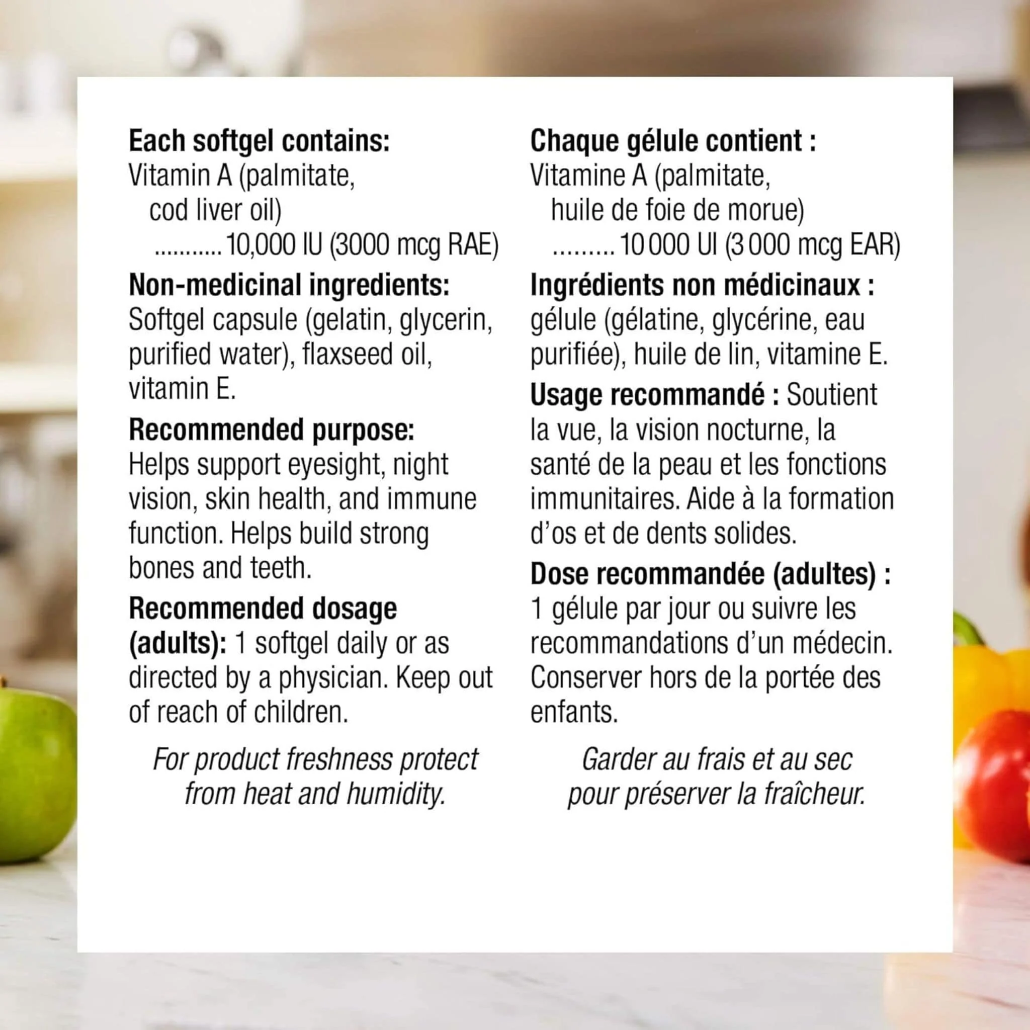 Webber Naturals Vitamin A 10,000IU, Helps Support Night Vision, Eyesight and Skin Health, 110 Softgels - Image 3